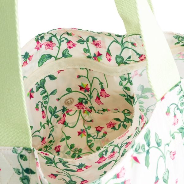  Túi đeo vai/Large Foldaway Tote - Twin Flowers - Ecru 