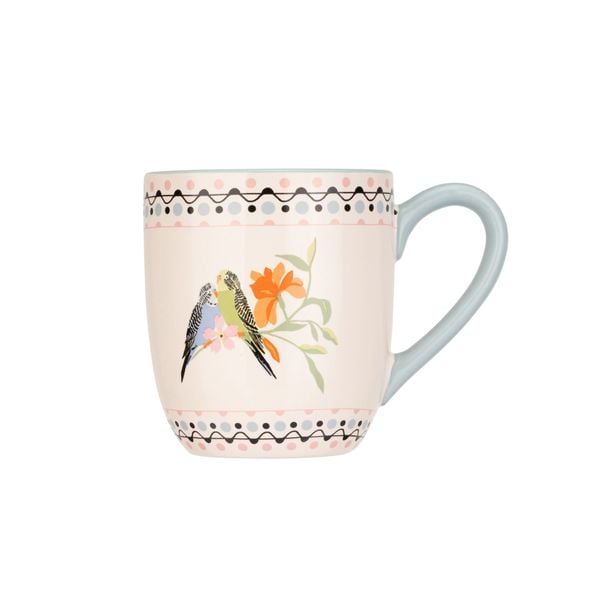  Ly/Mugs - Painted Table Budgie Breakfast - Blue 