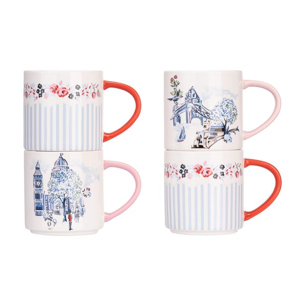  Ly/Mugs - London Set Of 4 Stacking Mugs - Multi 