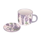  Ly/Mugs - Wisteria Ceramic Mug & Coaster Set - Multi 
