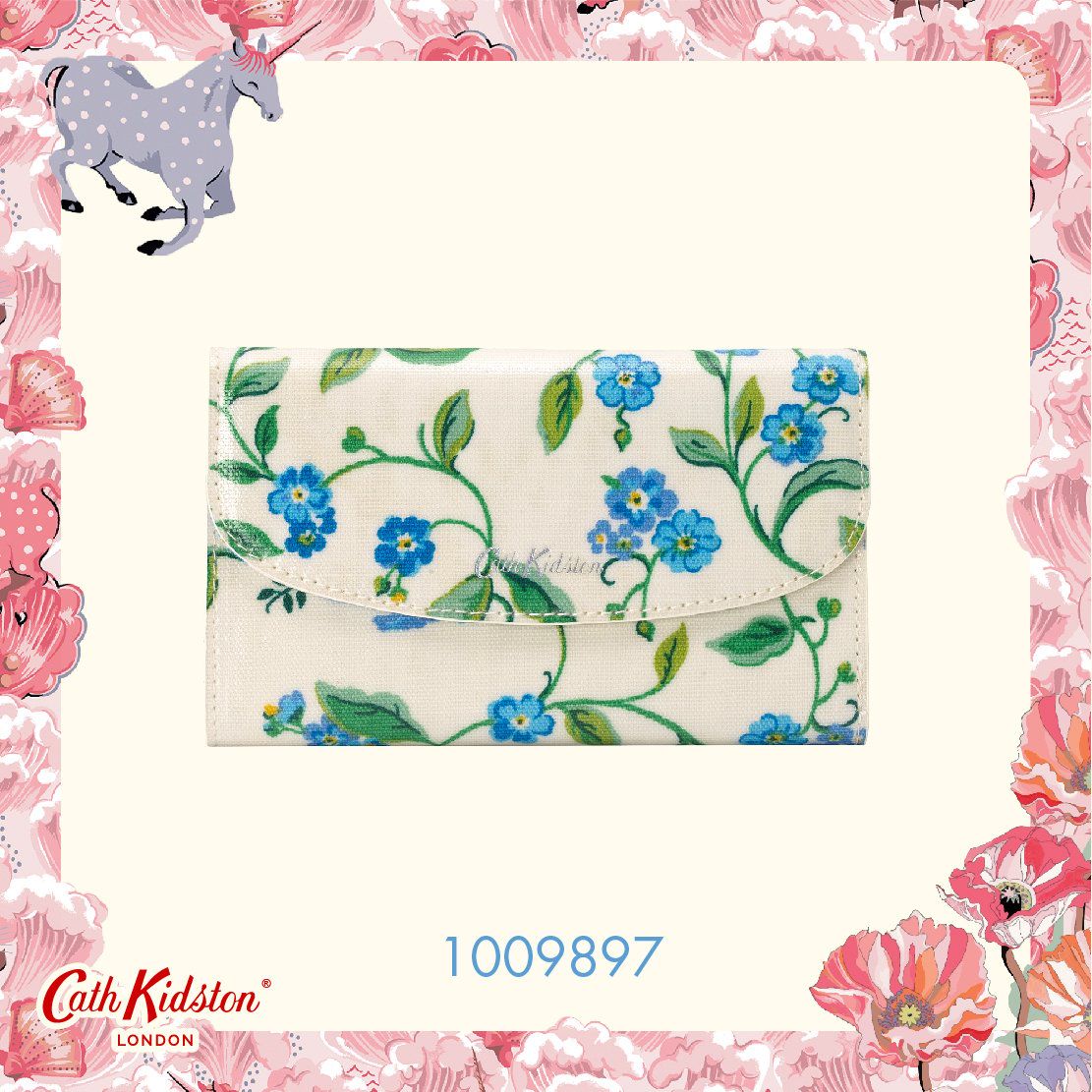  Ví gập/Foldover Wallet - Forget me not - Cream 