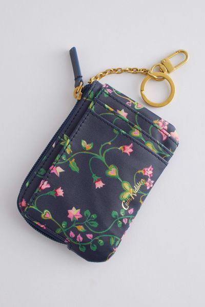  Ví ngắn/Card & Coin Purse - Twin Flowers - Xanh Navy 