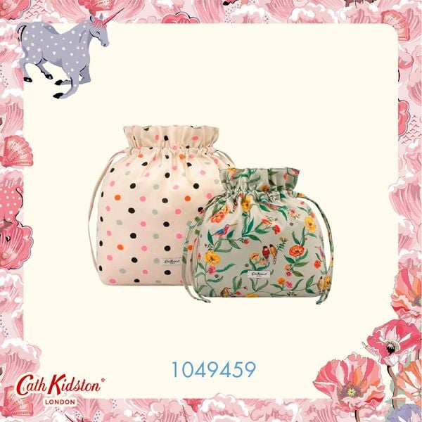 Cath Kidston - Túi nữ/The Little Hitch Pouches - Spot - Ecru 