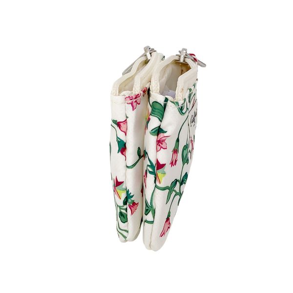  Ví 2 ngăn/Double Zip Purse - Twin Flowers - Ecru 