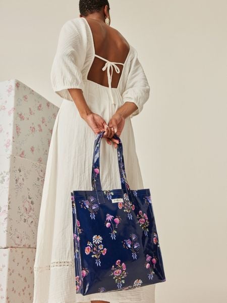  Túi đeo tay/Large Bookbag - Friendship Bunch - Xanh Navy 