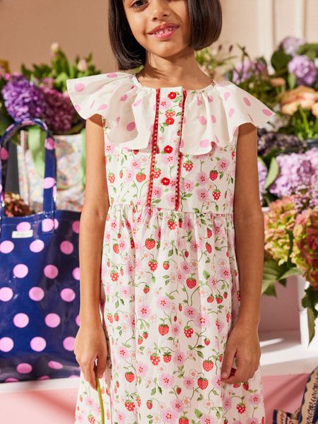  Đầm bé gái/Shirt Dress - SPOT - Hồng 