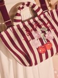  Túi đeo chéo/Cross Body - Cherry Stripe - Burgundy Red - AL8174 