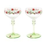  Bộ 2 ly/Set of 2 Coupe Glasses - Roses and Beetle - 1084733 