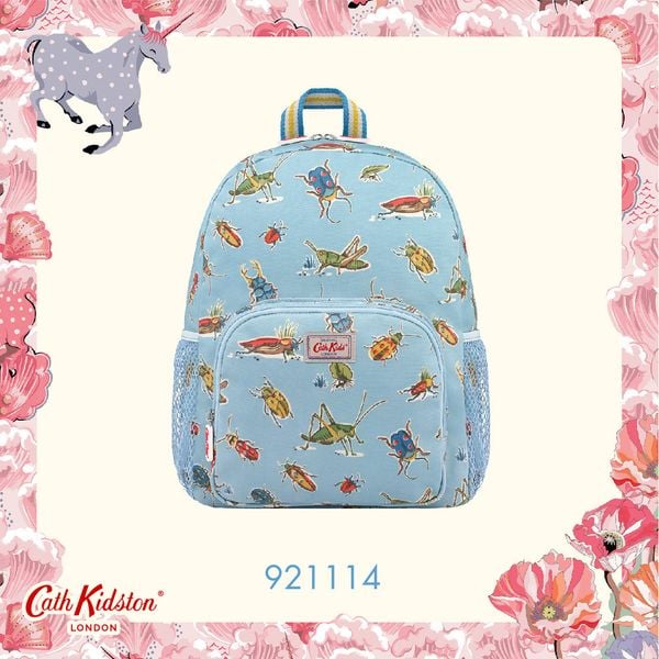  Ba lô cho bé / Kids Classic Large Rucksack with Mesh Pocket - Bugs - Sea Blue 
