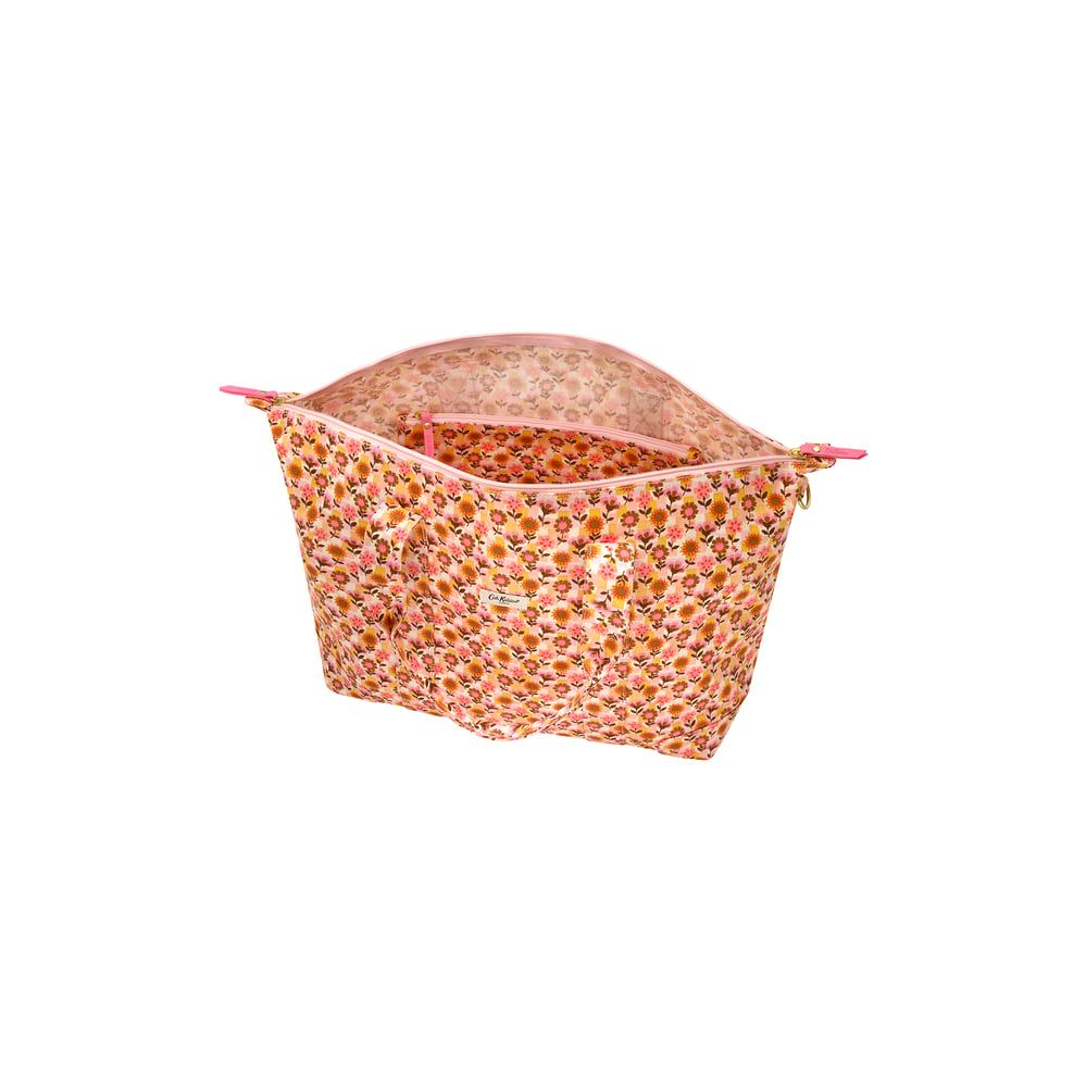  Cath Kidston - Túi du lịch xếp gọn/Foldaway Overnight Bag - Retro Ditsy - Pink/Yellow 