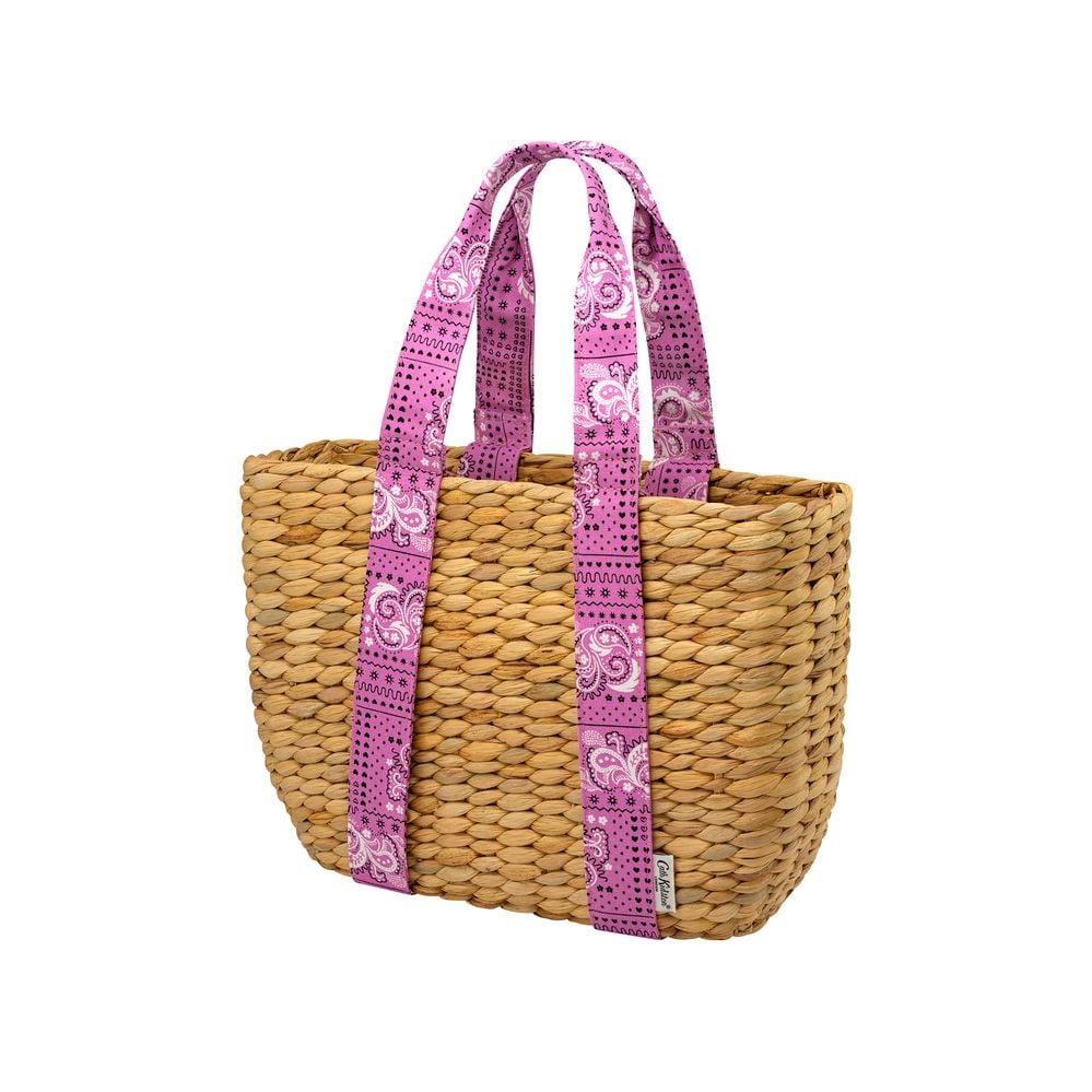  Cath Kidston - Túi/Small Straw Basket Bag - Bandana - Pink 