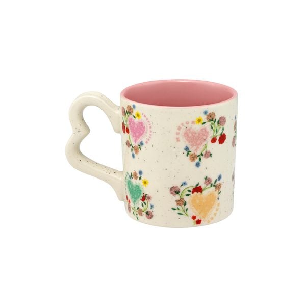  Ly Cốc/Love Mug - Frill Heart Flowers 