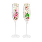  Ly/Champagne Flutes - Christmas  - Cream 