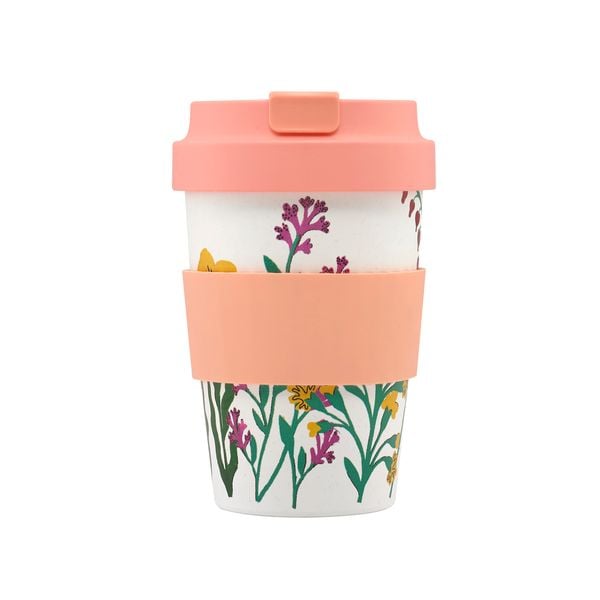  Cath Kidston - Ly/Travel Cup - Paper Pansies - Cream 