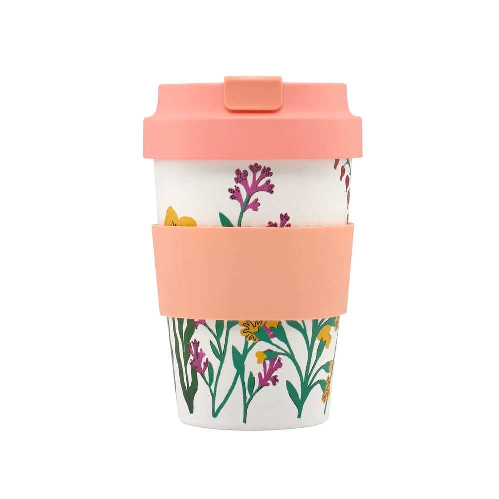  Cath Kidston - Ly/Travel Cup - Paper Pansies - Cream 