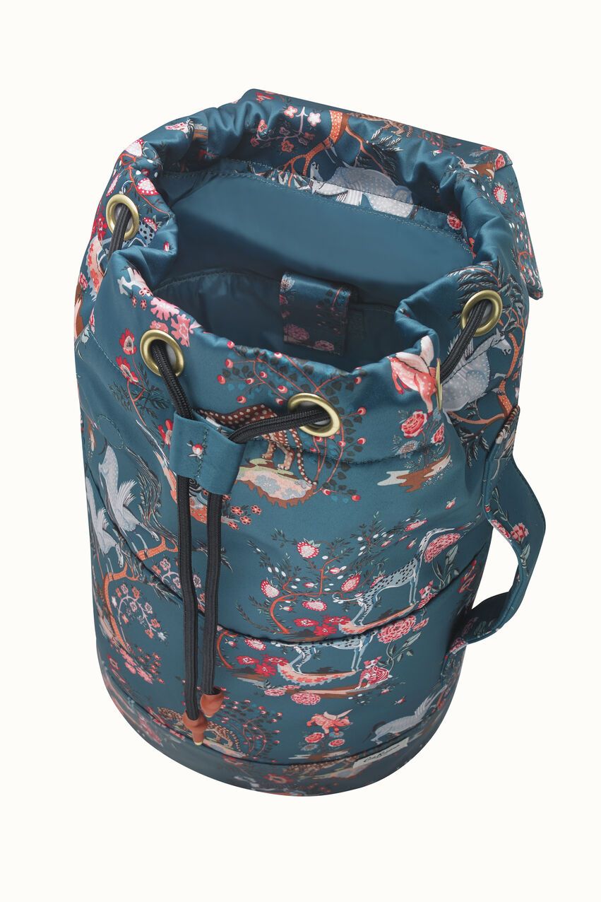  Ba lô đi học/đi làm/Recycled Satin Duffle Backpack - Painted Kingdom - Teal 