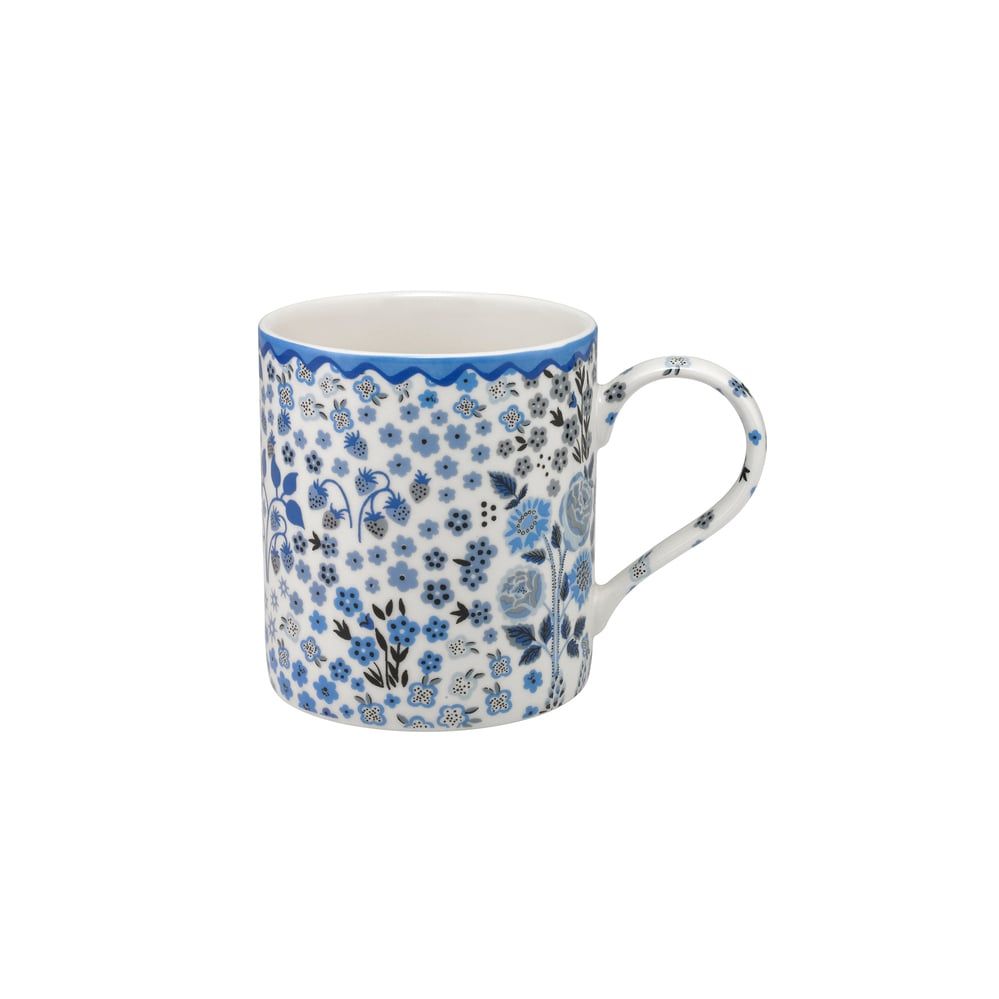  Ly/Rosie Fine China Mug - Kingdom Ditsy - Cream/Blue 