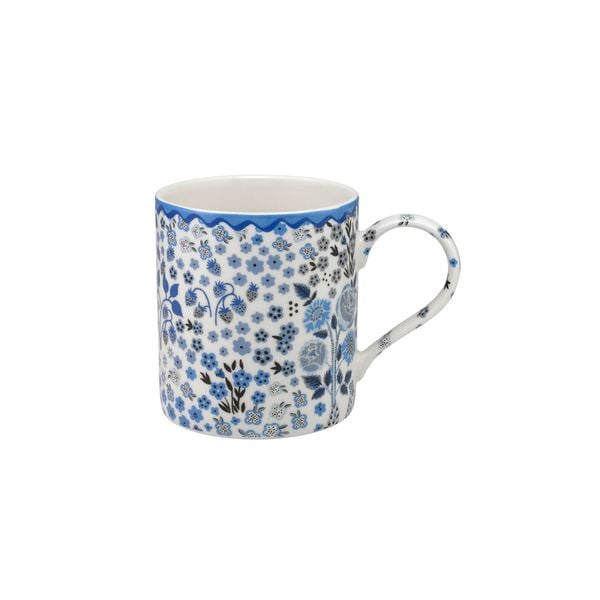  Ly/Rosie Fine China Mug - Kingdom Ditsy - Cream/Blue 