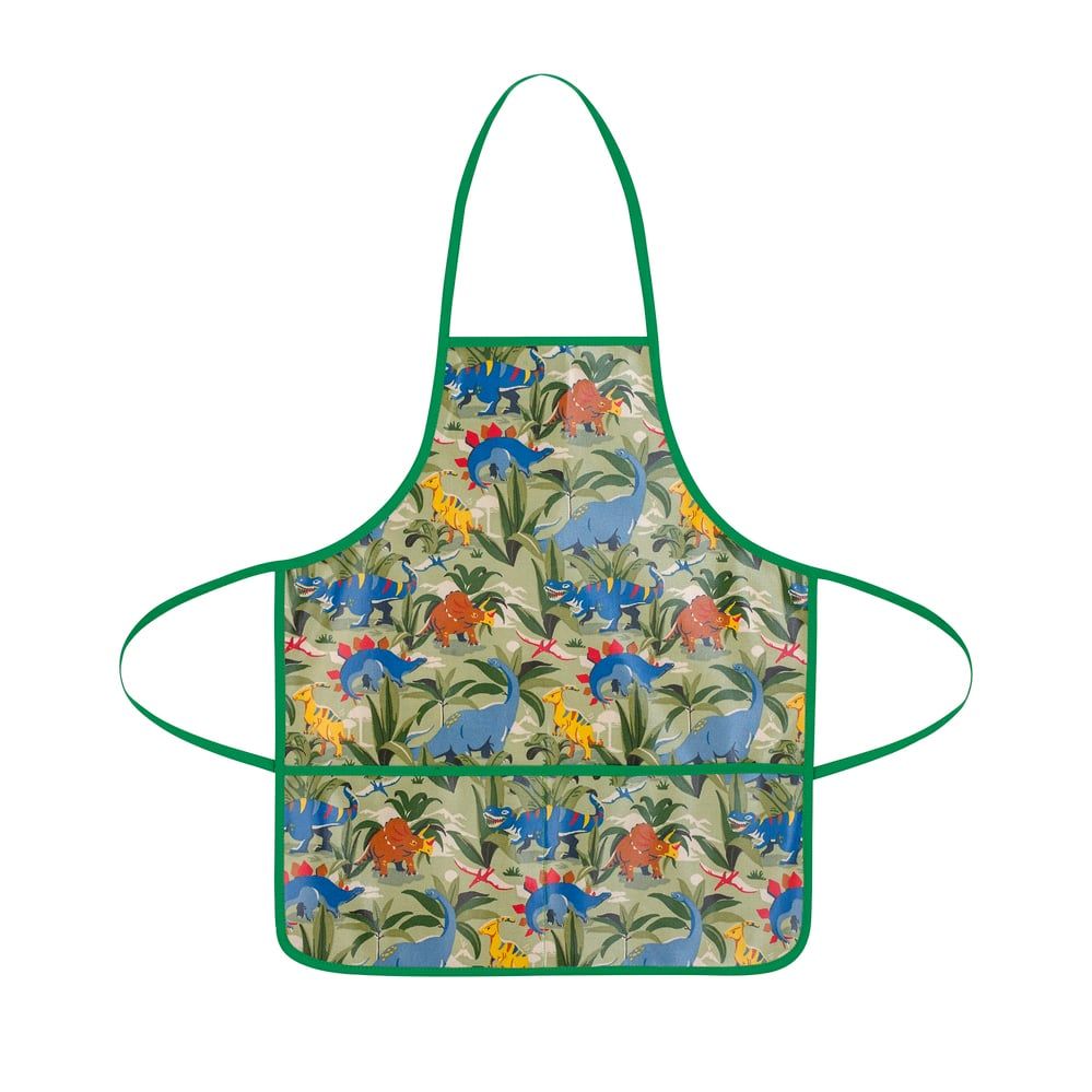  Tạp dề cho bé/Kids Apron - Dinosaur Jungle - Pale Green 