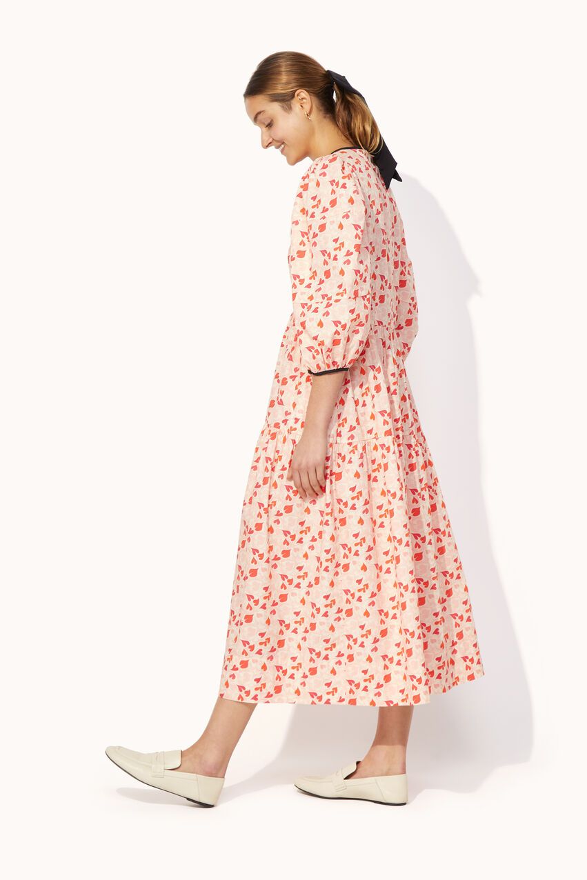  Đầm/Soft Waisted Dress - Marble Hearts Ditsy - Pink 