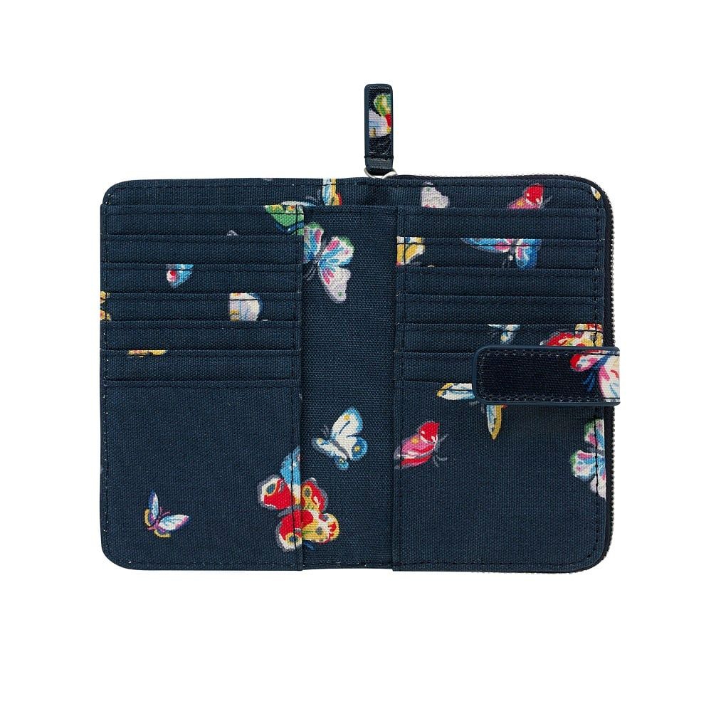  Ví gập/Folded Zip Wallet - Butterflies - Navy 