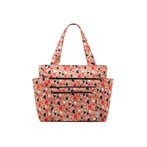  Túi đeo vai /Recycled Rose Large WFH Tote - Marble Hearts Ditsy - Brown 