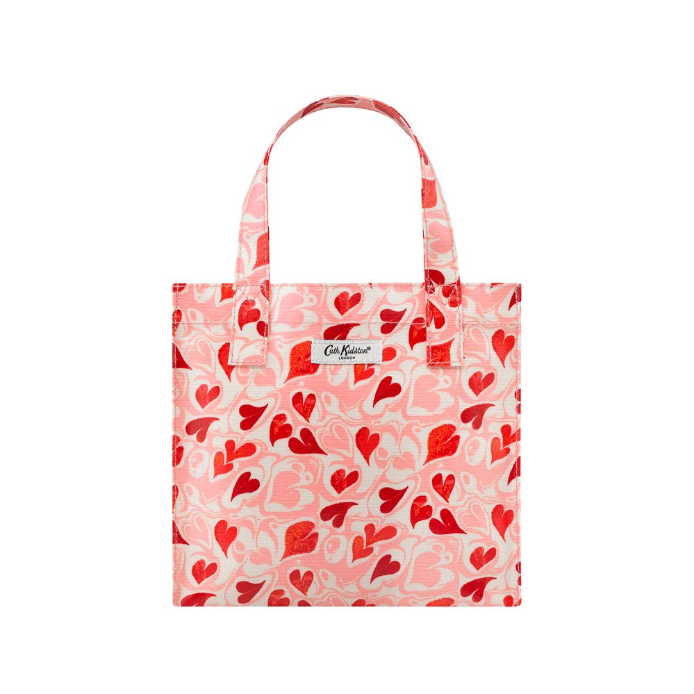  Túi đeo tay/Small Bookbag - Marble Hearts Ditsy - Pink 