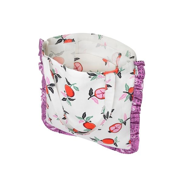  Túi đeo vai/Frill Tote - Pomegranate - Cream 