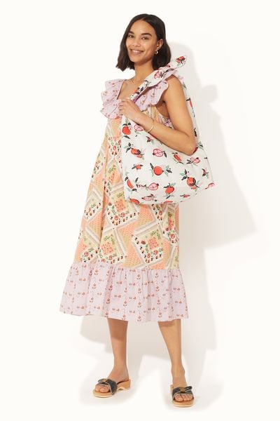  Túi đeo vai/Large Reversible Knotted Shopper - Pomegranate - Cream 