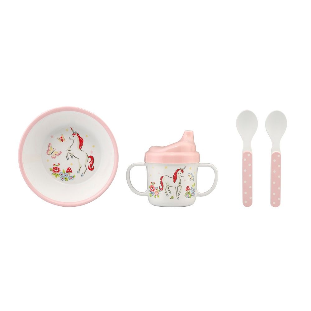  Bộ đồ ăn cho bé/Nursery Set - Unicorn Kingdom - Pink 