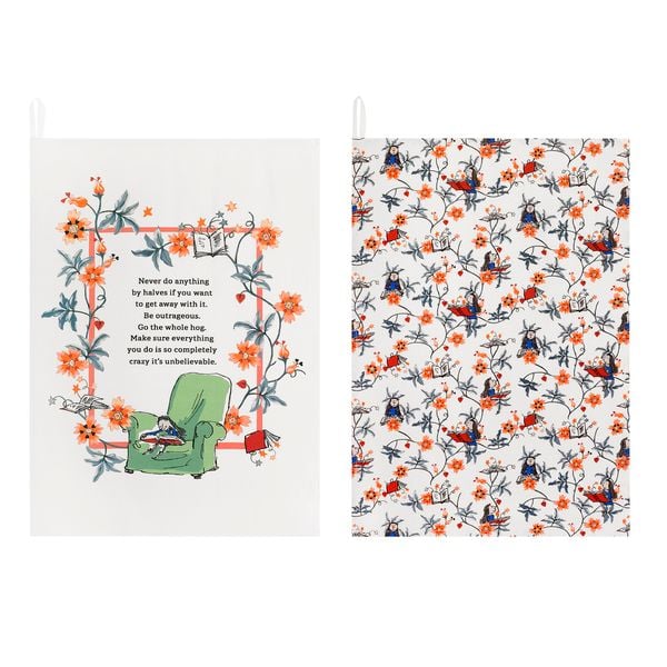  Bộ 2 khăn /Set of 2 Tea Towels - Firework Floral  - Cream 