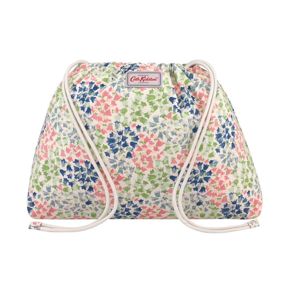  Túi dây rút/Drawstring Pouch - Tiny Painted Bluebell - Warm Cream 
