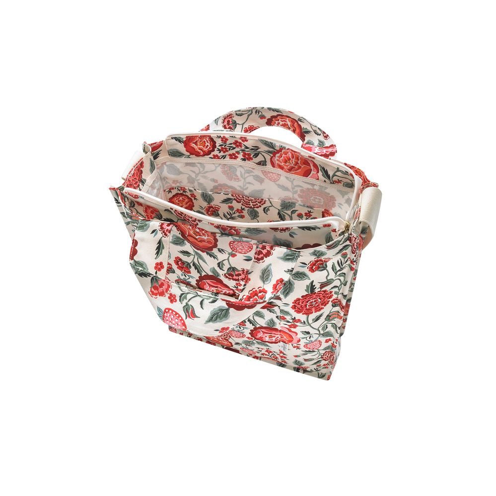  Túi đeo vai /Organic Cotton Tall Tote - Strawberry Garden  - Cream/Pink 