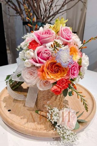 Hoa Cưới Tone Hồng A0243