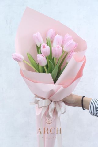 Bó Hoa Tặng Sinh Nhật Tulip Hồng A0178