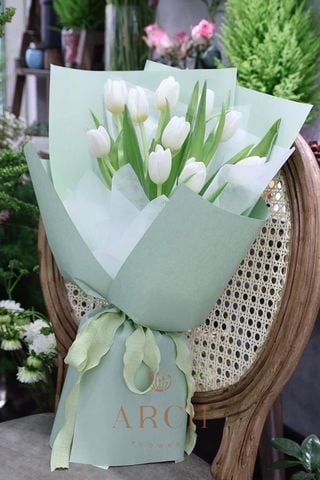 Bó Hoa Sinh Nhật Tulip Trắng Sang Trọng A0179