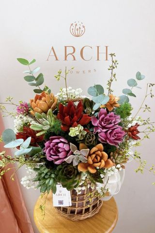 Giỏ Hoa Sen Đá Ngày A0052