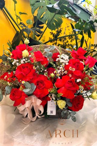 Giỏ Hoa Hồng Đỏ A0050