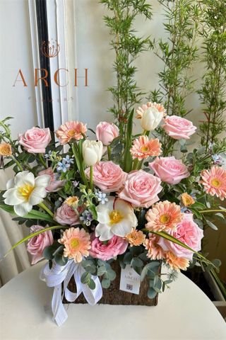 Hộp Hoa Tone Hồng Nhẹ Nhàng A0039