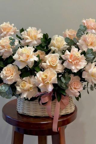 Giỏ Hoa Tone Hồng Pastel A0013