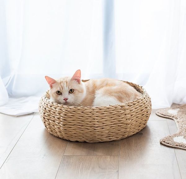  Lafos  Water Hyacinth Pet Bed for Cats and Dogs- Pet nest 