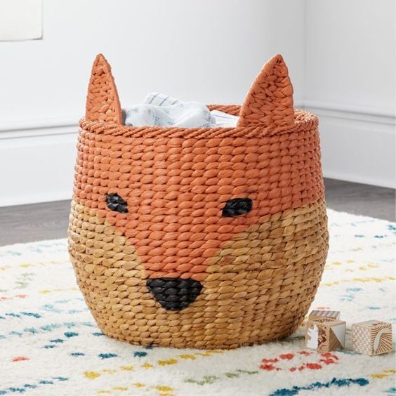  Lafos HandiCraft- Water Hyacinth Fox Shaped Storage Baskets 
