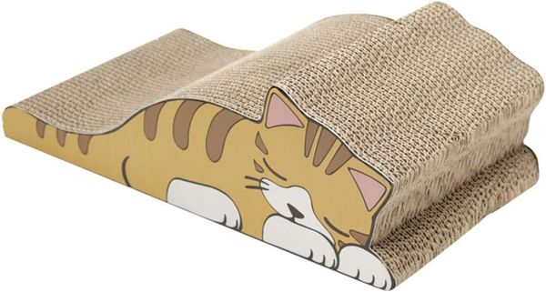  2in1 Square Cat Scratcher Fat Cat Bed Cardboard Paper High Quality Cat Scratching Pad-Pet toys 
