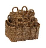  Lafos HandiCraft- Woven water hyacinth baskets with handles 