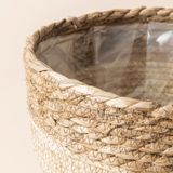  Seagrass Planter Basket Indoor Outdoor, Flower Pots Cover, Plant Containers, Beige, 10 inch 