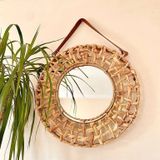  Lafos HandiCraft- Decorative mirrors water hyacinth degradable wall decoration water hyacinth mirror 