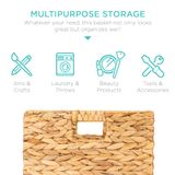  Lafos HandiCraft-Hyacinth Baskets, Rustic Set Of 5 Multipurpose Collapsible Storage Organizer 