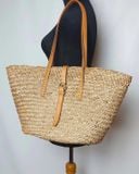  Lafos HandiCraft-Seagrass Leather Women's Handmade Tote-Bag 