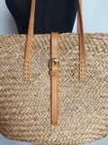  Lafos HandiCraft-Seagrass Leather Women's Handmade Tote-Bag 