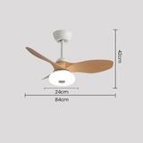 Lafos HandiCraft- Nordic Simple Stylish Bedroom Flush Ceiling Fan With LED Light Walnut-Style A-Boom Type 